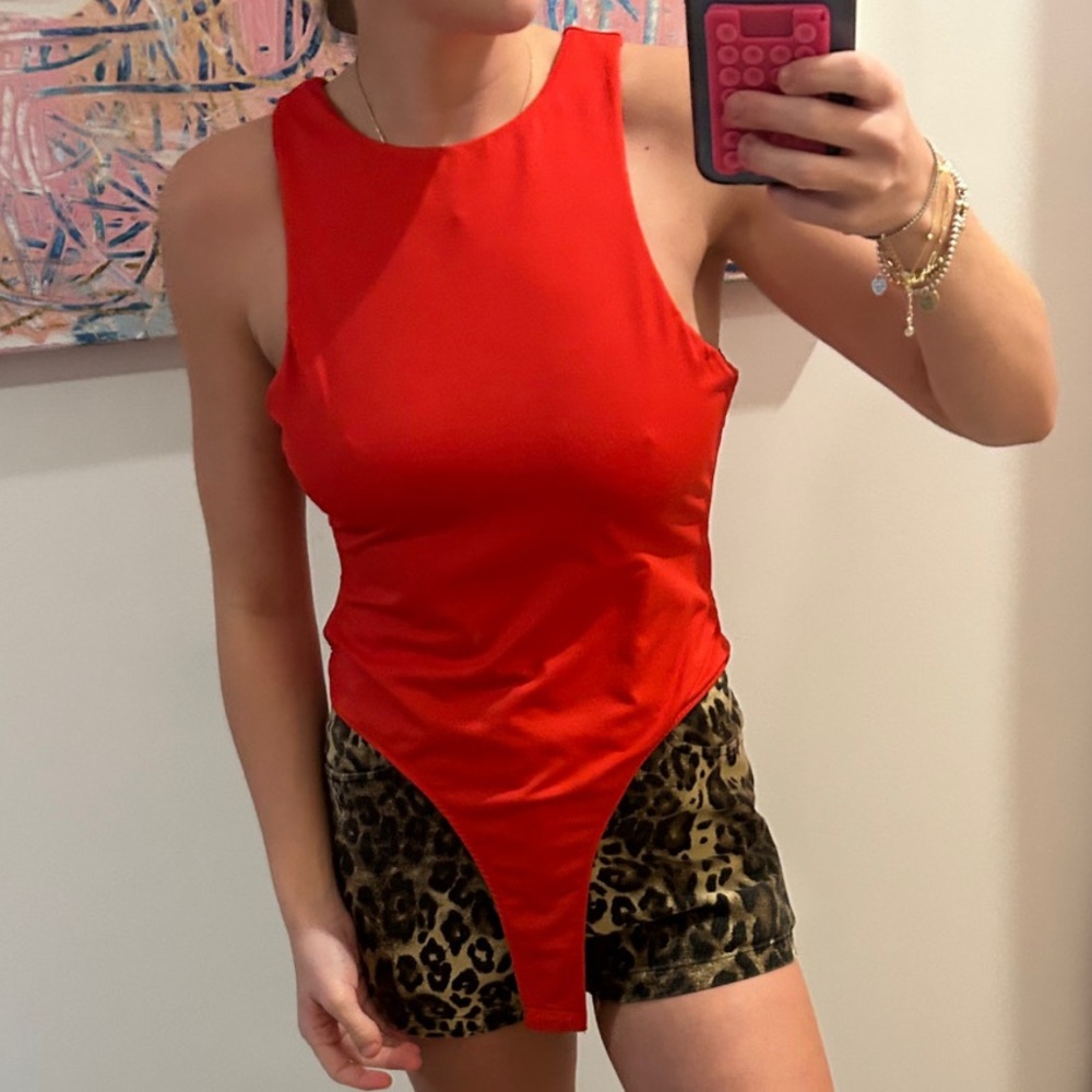 Worn once red bodysuit